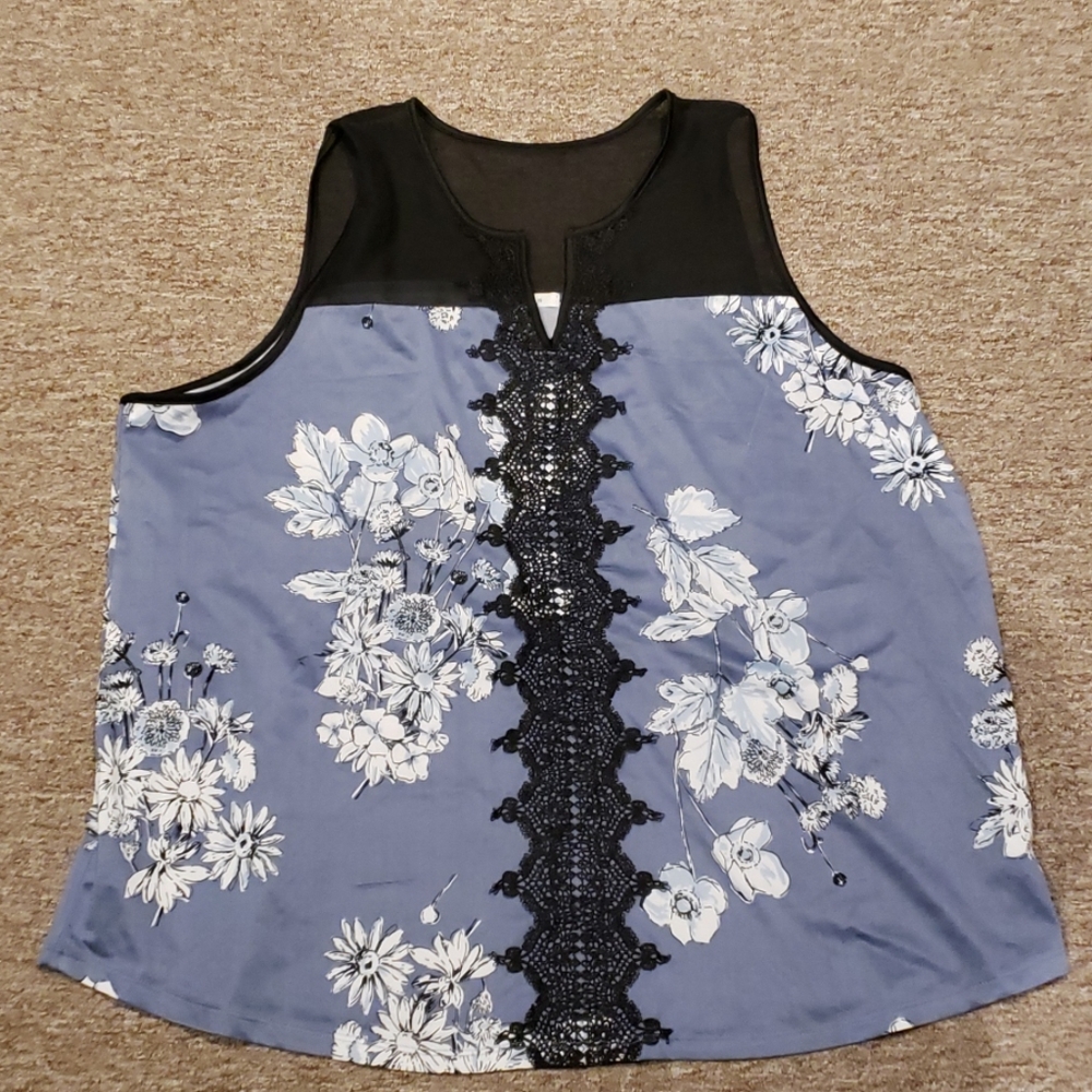 Flower and lace dressy top